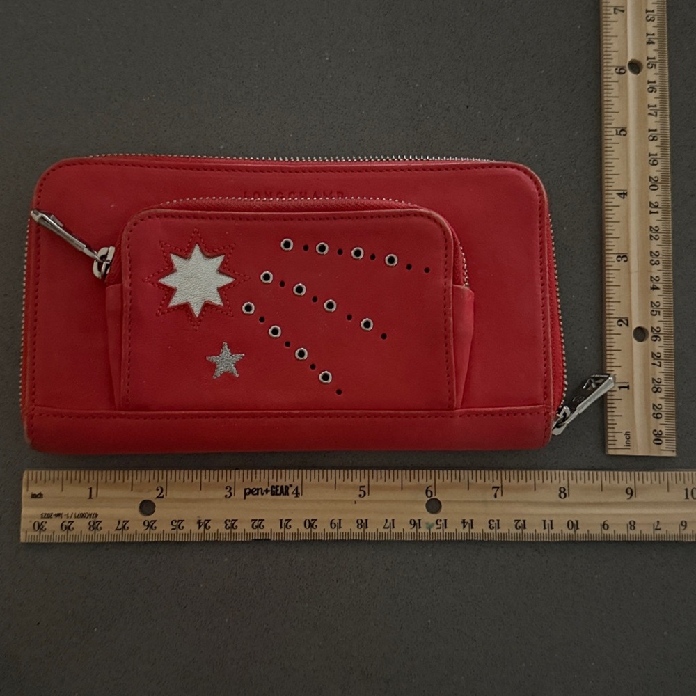 Longchamp Red Women's Wallet with Star Design - Picture 6 of 6